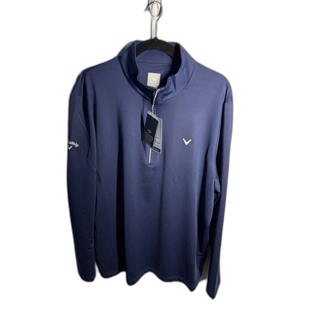 Callaway Opti-Dri Golf Quarter Zip Pullover Men’s XL Navy Blue